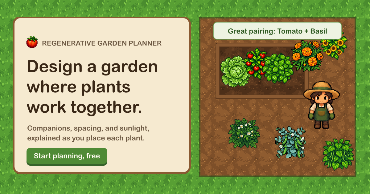 Regenerative garden planner interface